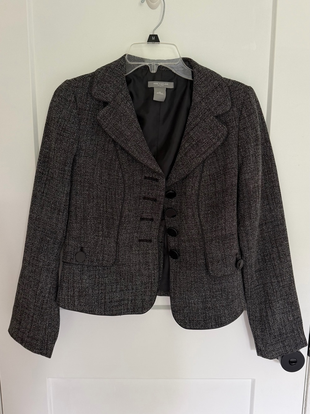 Ann Taylor Charcoal Tweed Tailored Women's Blazer